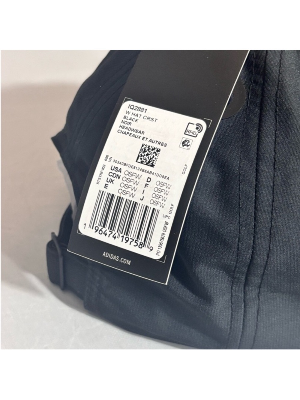 adidas Black Curved-Brim Baseball Cap - Picture 2 of 4